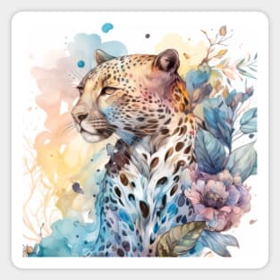 Cheetah Portrait Animal Painting Wildlife Outdoors Adventure Magnet